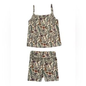 Little Eyes Bamboo Golden Hour Flora Bike Shorts Tank Matching Set